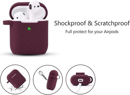 AirPods 1 & 2 Silicone Case Cover with Keychain and Pompom