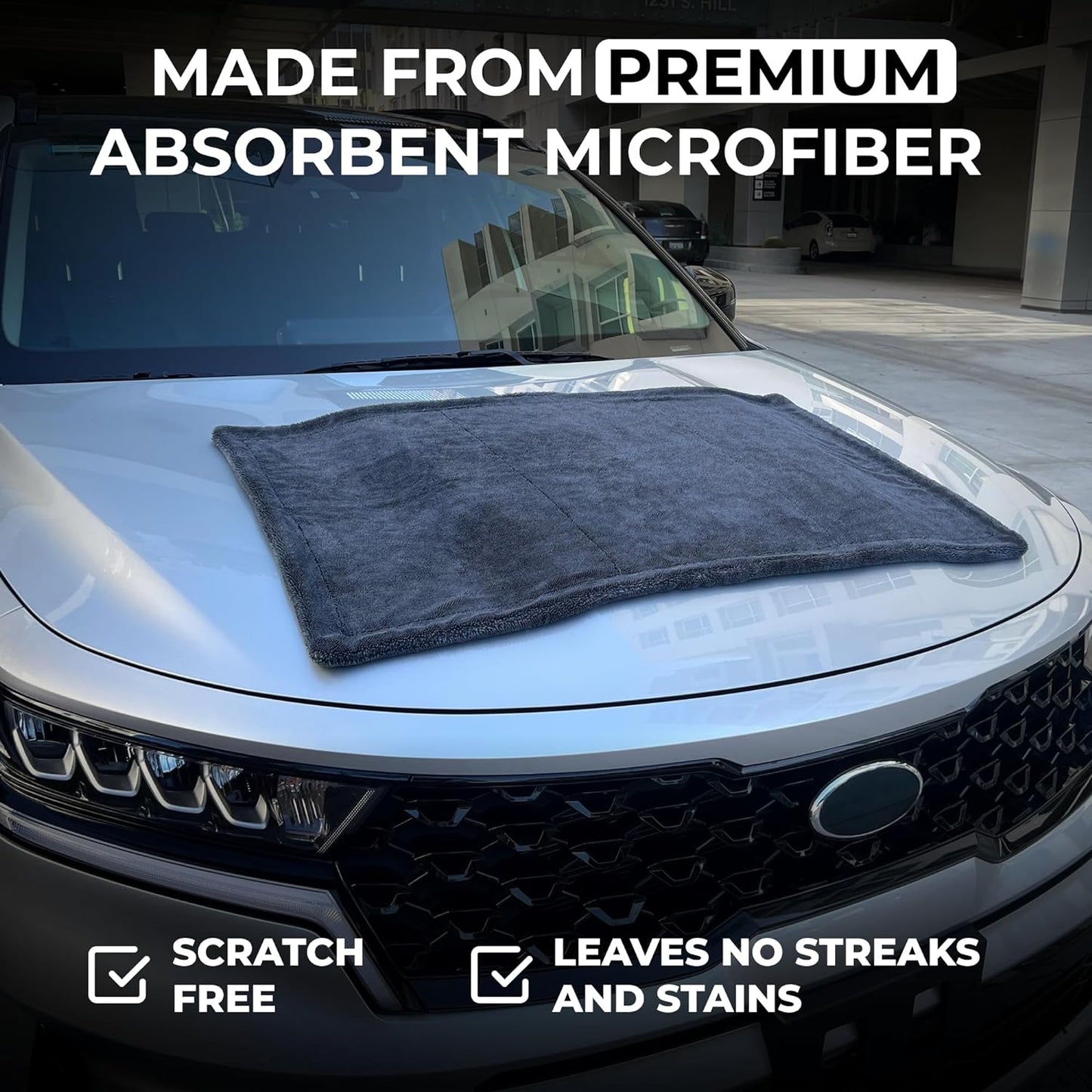 Microfiber Car Drying Towel 1300 GSM Double Twisted Loop - Premium Extra Large Auto Wash Towel for Cars Trucks SUV - Super Absorbent Detailing Cleaning Cloth XL 40X24 1-Pack