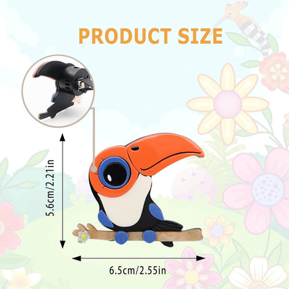 Toucan Car Air Fresehner Vent Clip Bird Car Essential Oil Diffuser Cute 3D Acrylic Cartoon Parrot Refillable Car Air Vent Clips Cute Girly Car Accessories for Women Teens