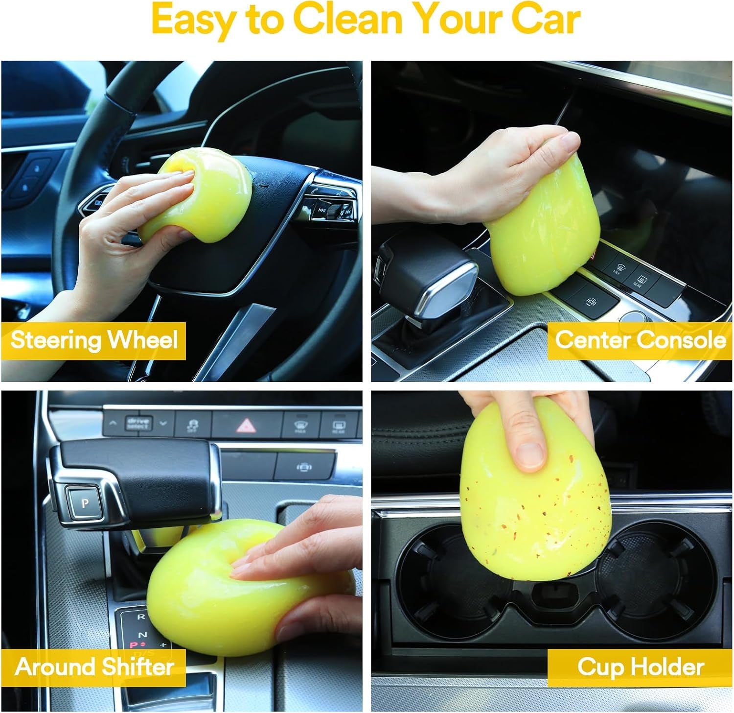 Car Cleaning Gel Yellow and Car Cleaning Putty Orange Bundle